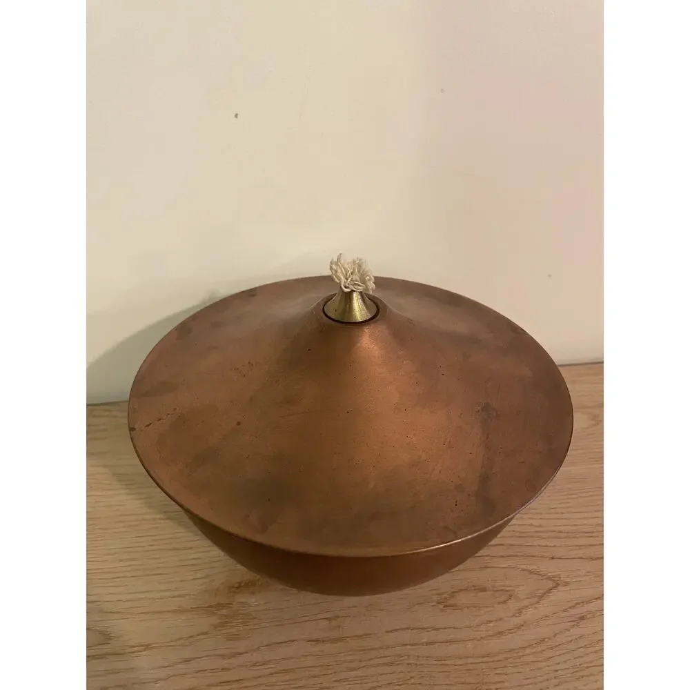 Vintage Smith & Hawken Large Copper Oil Dish Lamp Made in Turkey NEW